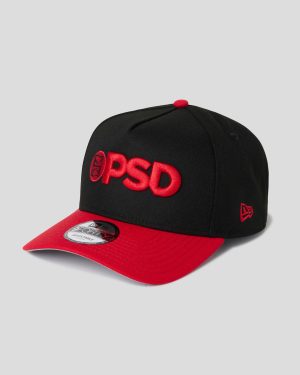 NEW ERA X PSD LOGO HAT BLACK/RED